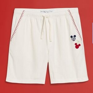 NWT Linen/Cotton Shorts with Disney Design